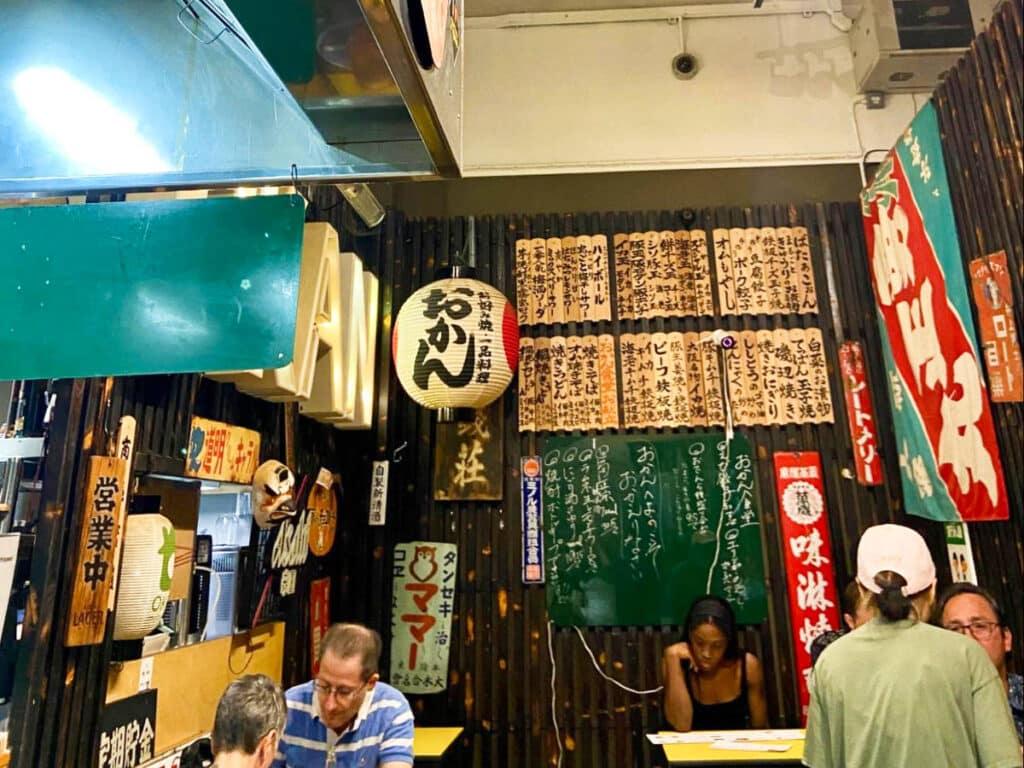 View of the people inside the Japanese inspired restaurant of Okan
