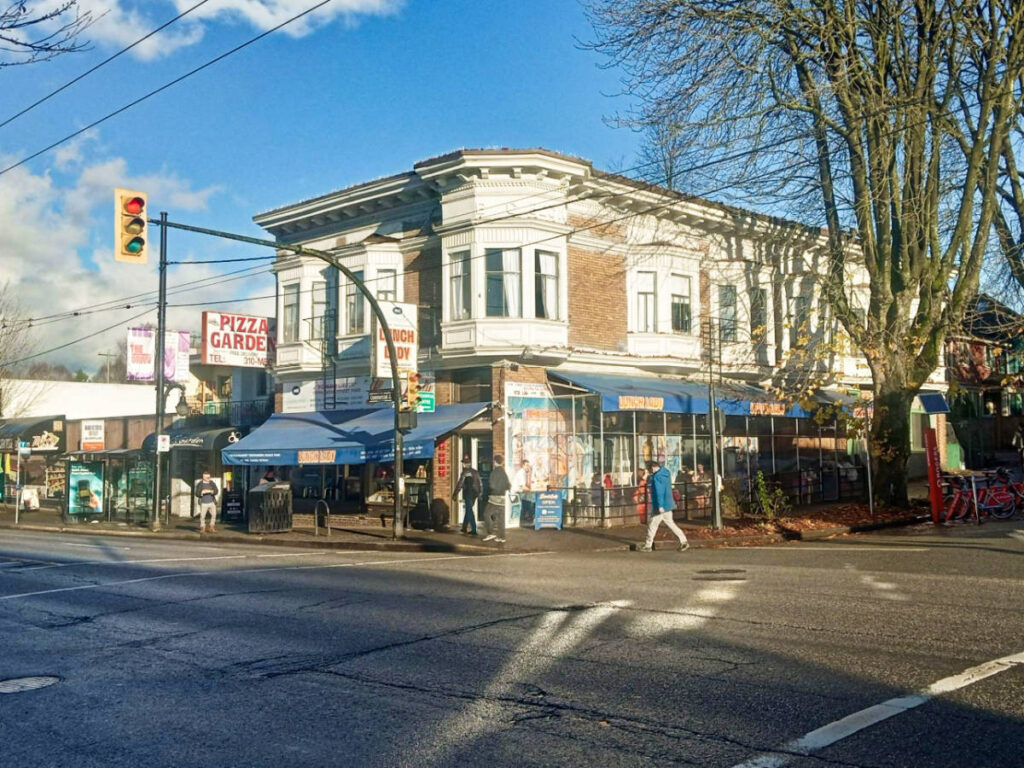 View of the old architecture from across the street on Commercial Drive