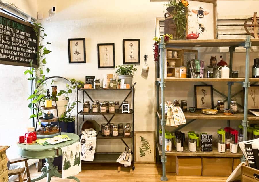 View inside the tea shop of Old Barrel Tea Company