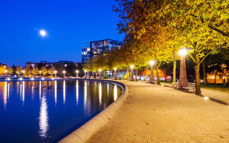View of Downtown Park in Bellevue at night