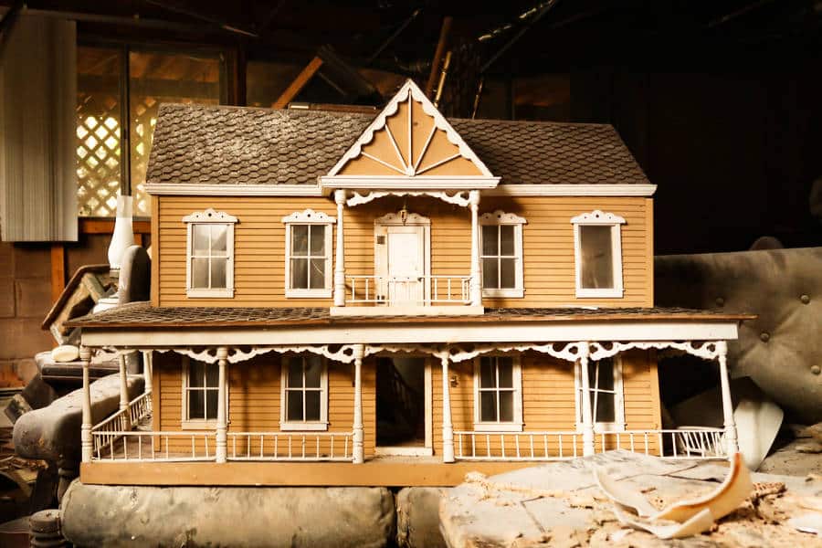 A two storey old dollhouse