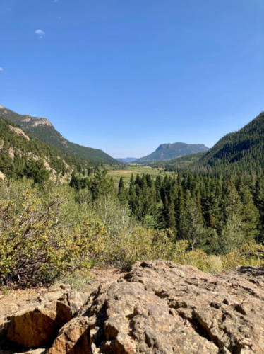 Overlooking view at the Old Fall River Road