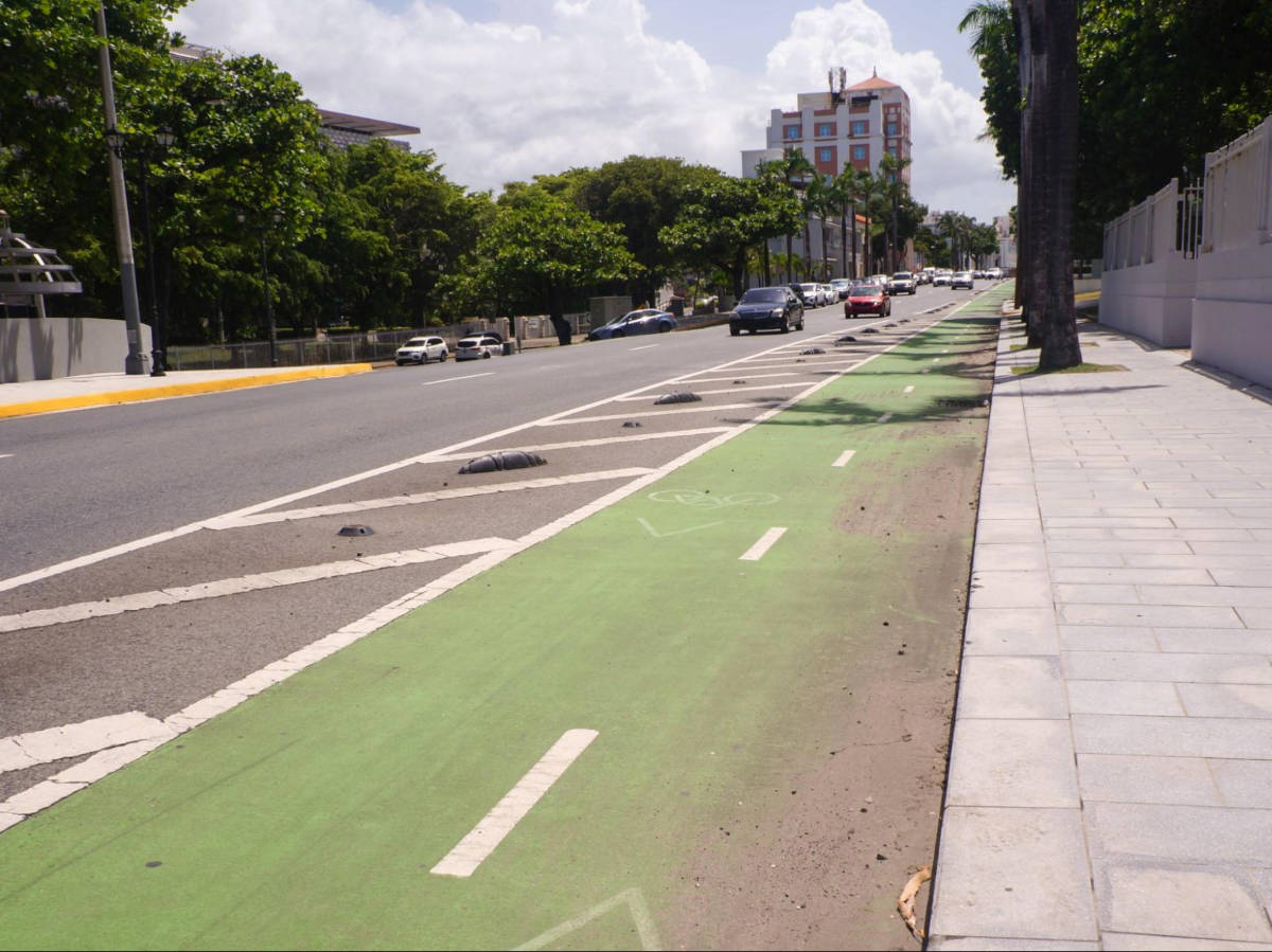 View of the bicycle lanes in Old San Juan