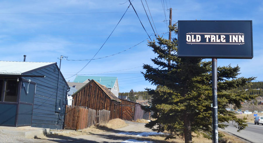 View of the Old Tale Inn sign
