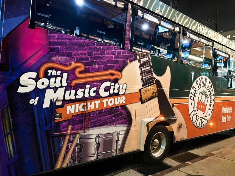 Exterior view of the bus of Old Town Trolley Tours