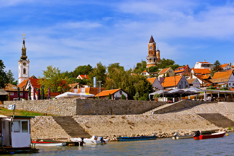 Buildings along waterfront in Zemun
