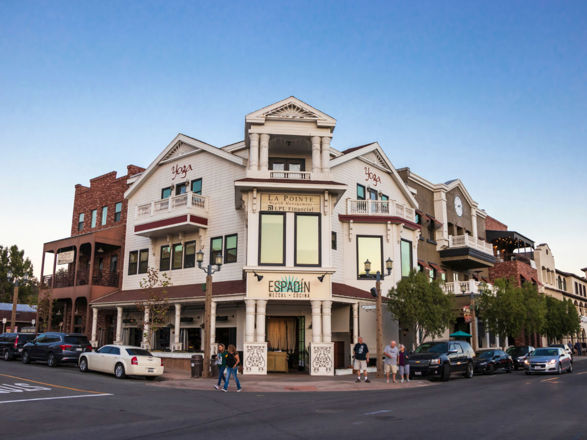 View of the old buildings in Old town of Temecula