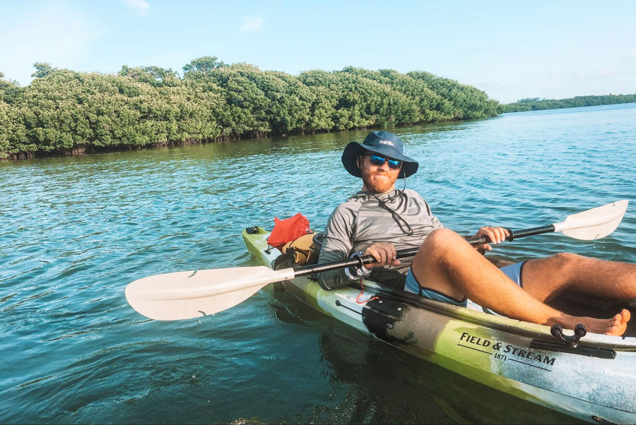 The author kayaking in Oletta River State Park