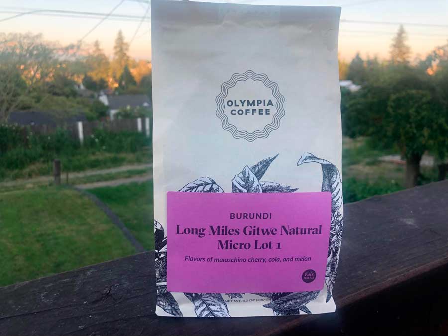 Coffee beans on a pack in Olympia Coffee