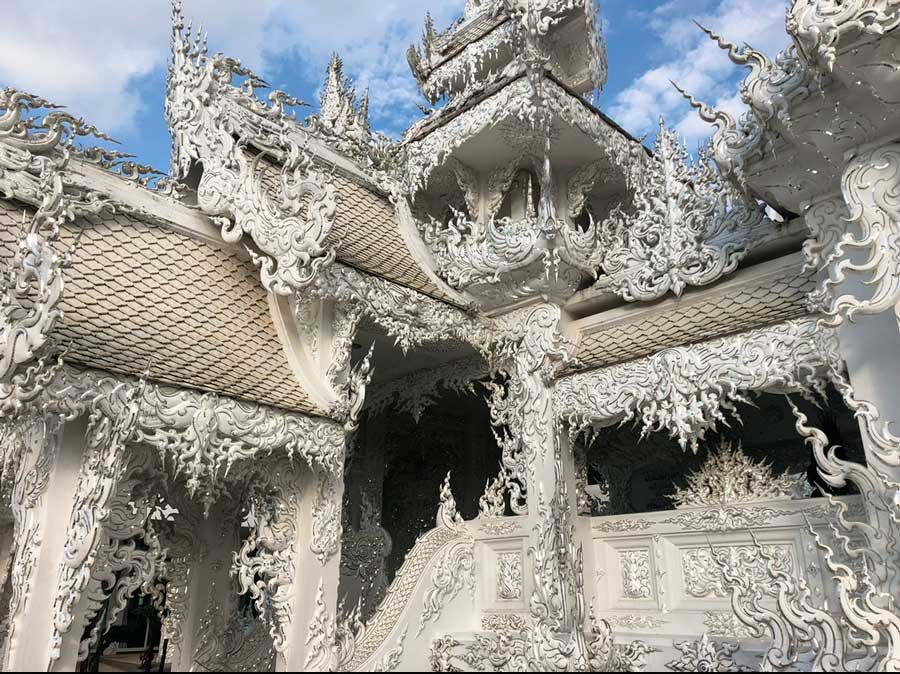 View of a temple from the outside in Thailand
