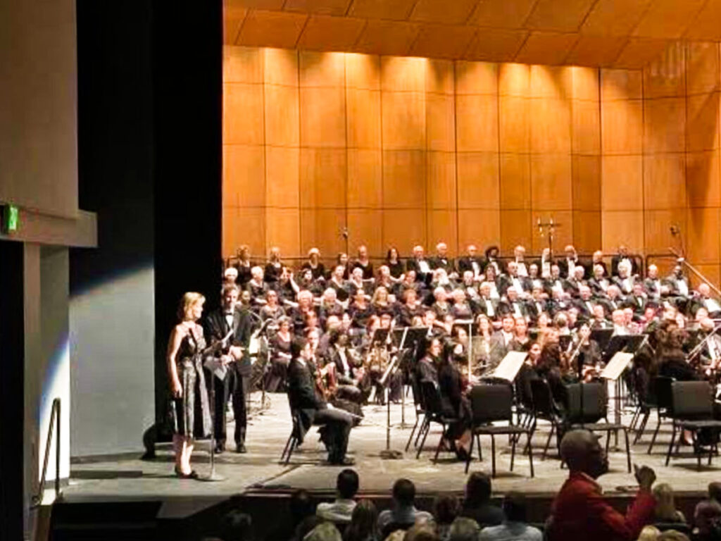 View of the Baton Rouge Symphony Orchestra performing in the River Center