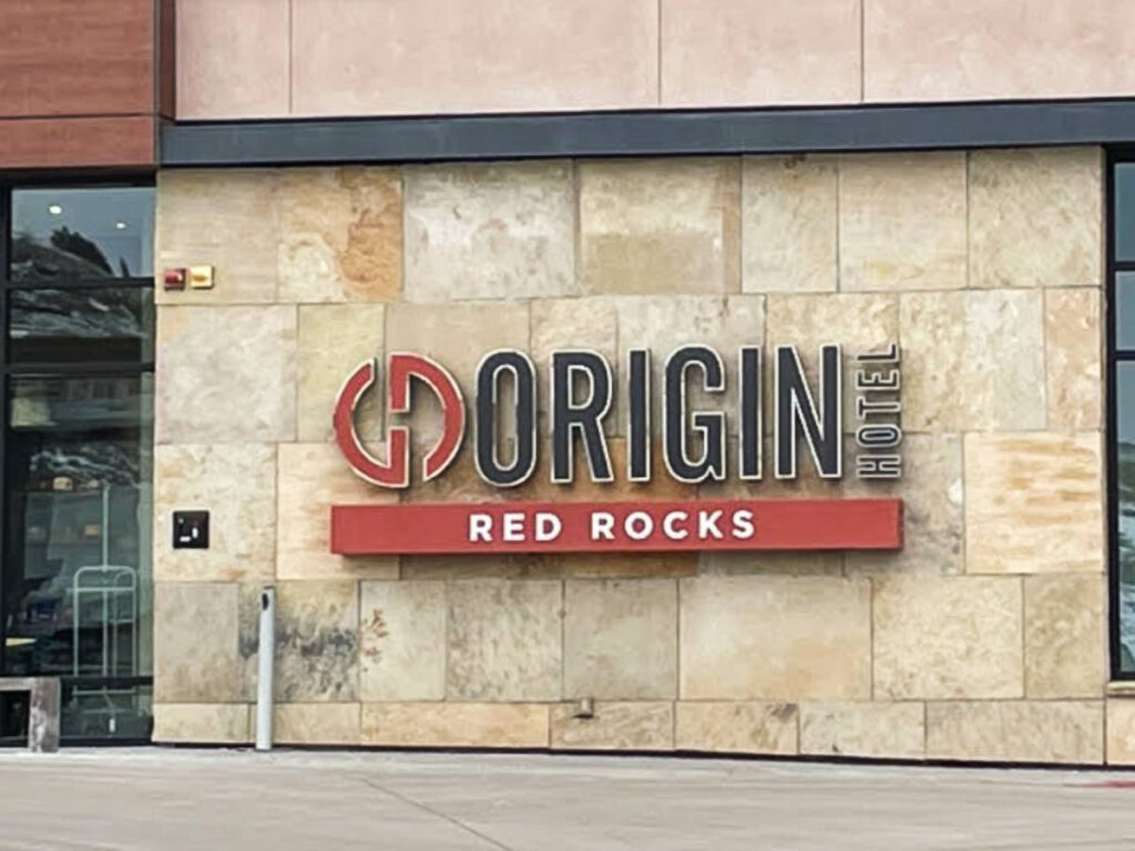View outside the Origin Red Rocks hotel