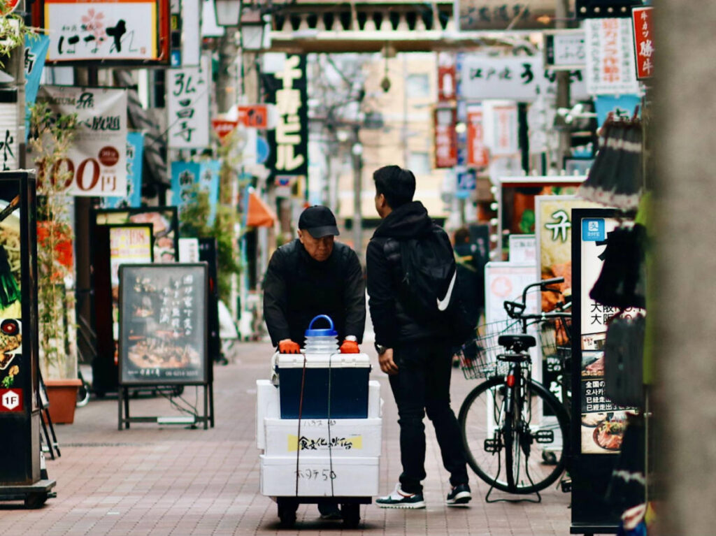 A street vendor in Osaka