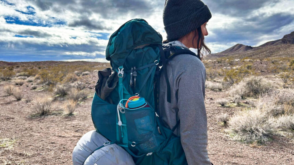 The author, Abigail carrying the Osprey Eja Backpack