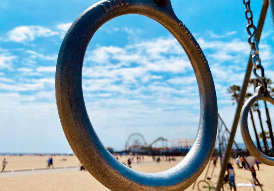 Close up view of a ring at the Original Muscle Beach