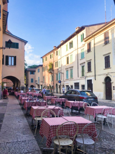 View of the outdoor seating area of a restaurant