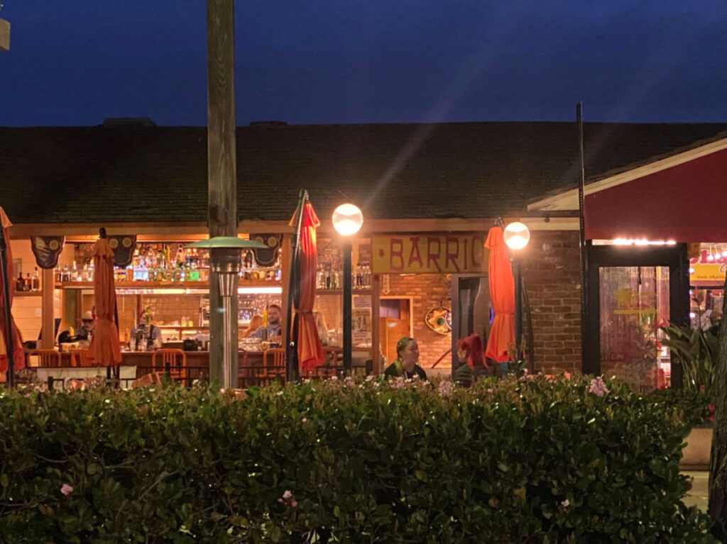 Outside view of Barrio Eat Mexican at night