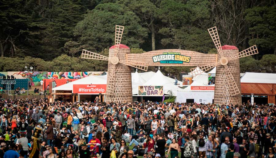 View of people at the Outside Lands in San Francisco