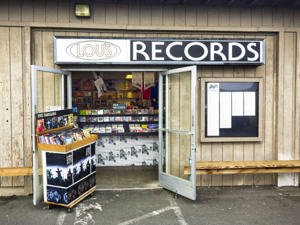 Storefront view of the Lou’s Records