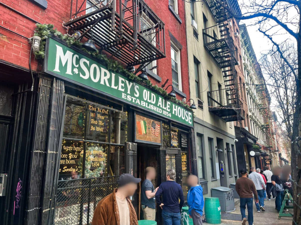 The people outside the McSorley’s Old Ale House