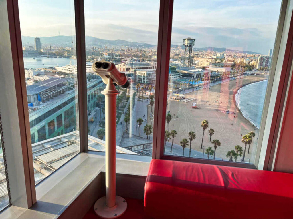 Overlooking view from the room of W Barcelona Hotel