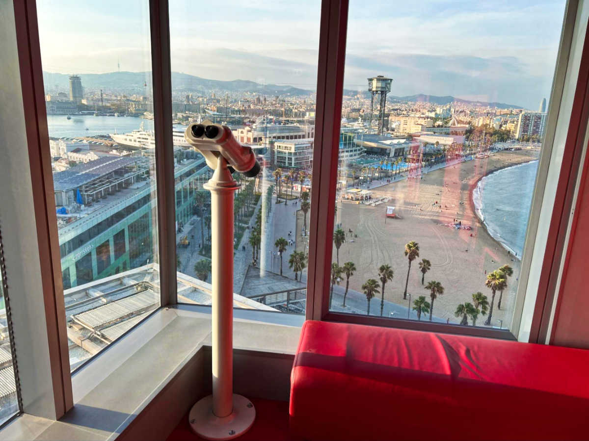 Overlooking view from the room of W Barcelona Hotel