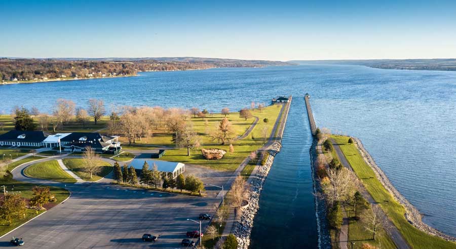 Aerial view of the Owasco Lake