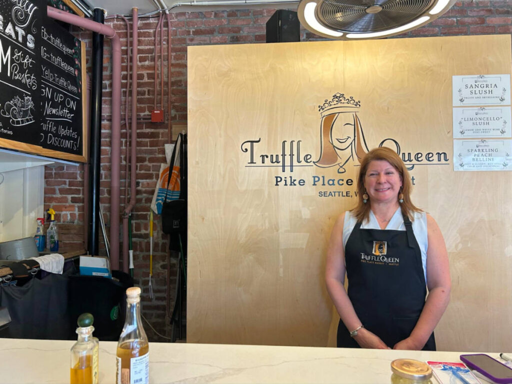 Rei, the owner of Truffle Queen posing for a photo