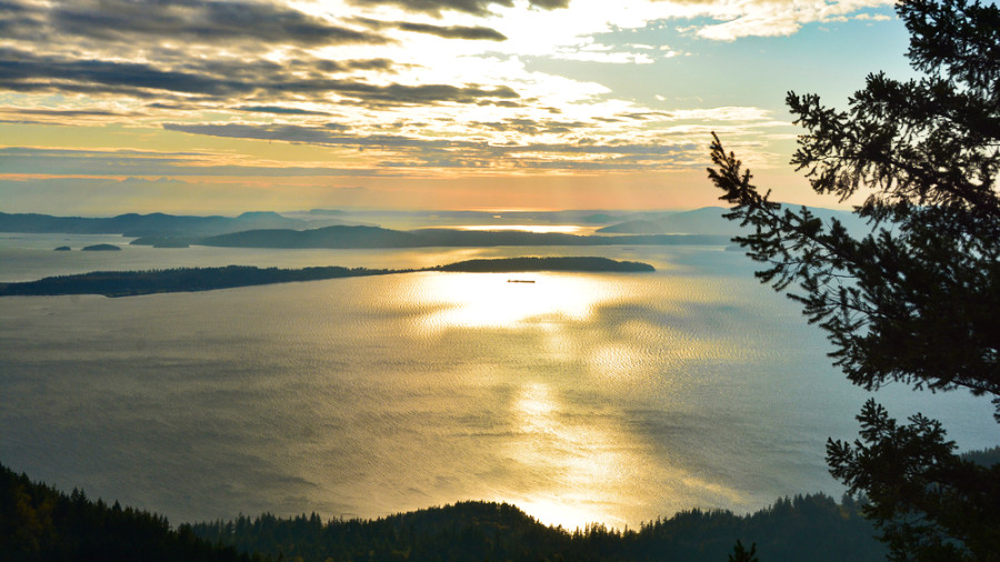 Sunset view at the Oyster Dome