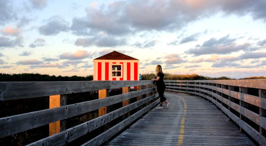 The author in Prince Edward Island National Park and the colorful sky