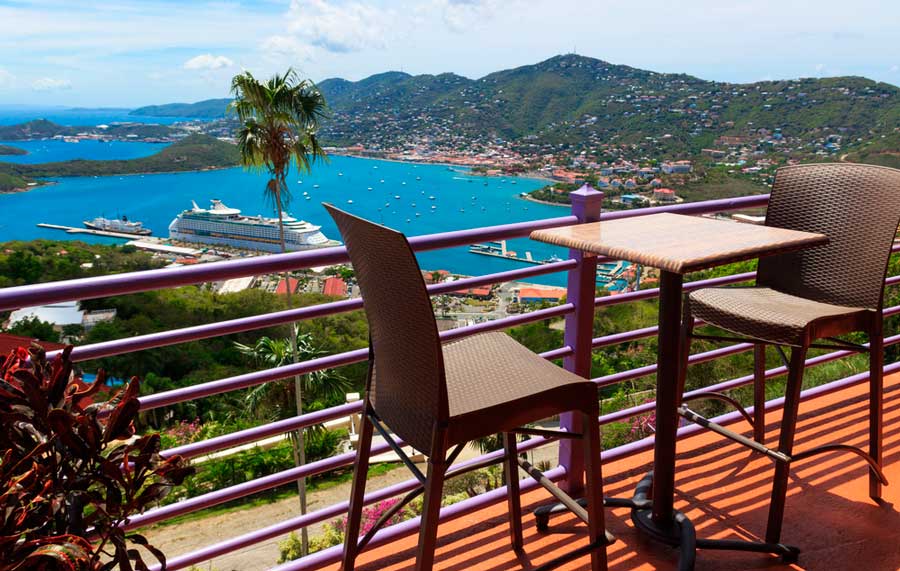Overlooking view of St Thomas from PRIME at Paradise Point