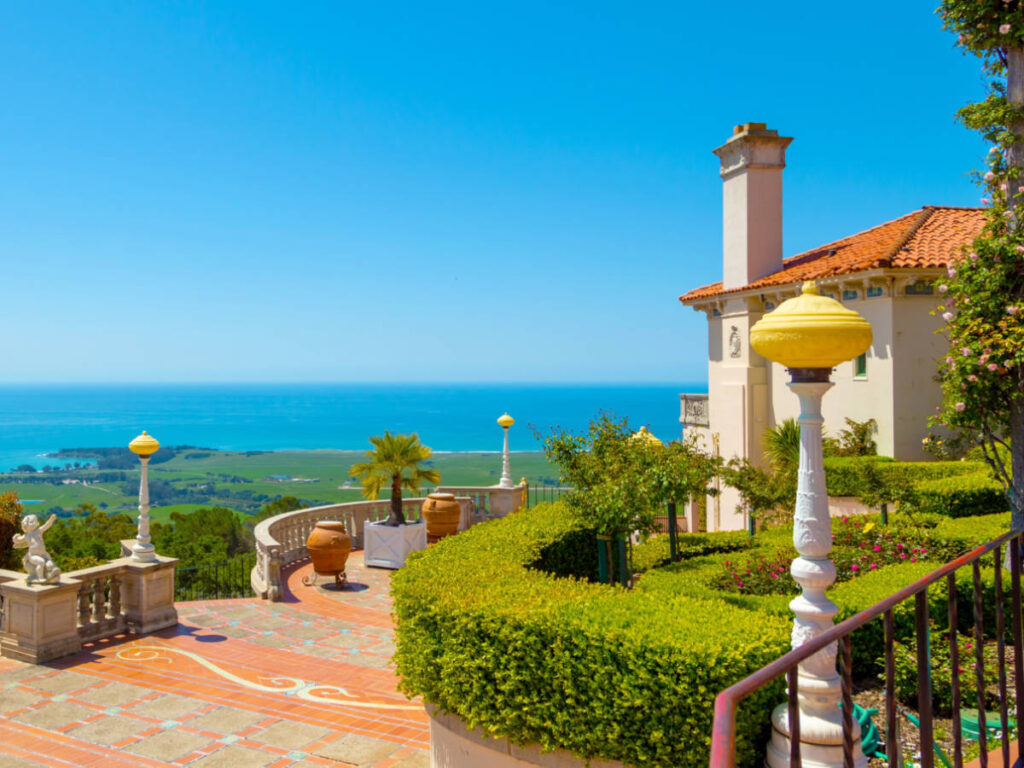 Overlooking view of the Pacific Ocean from the Hearst Castle