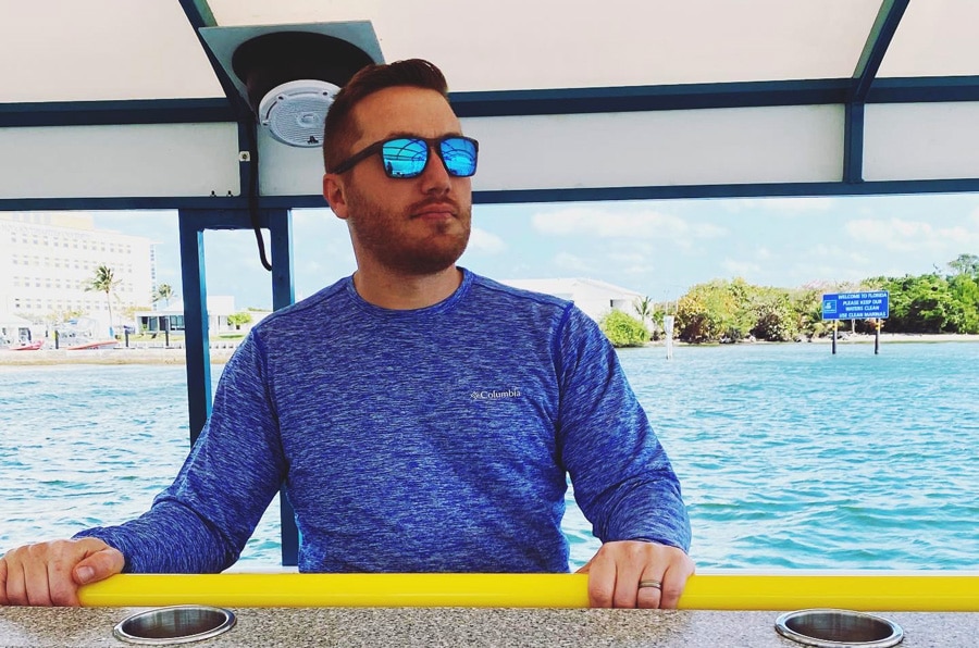 View of the author relaxing on the PaddlePub Cycle Boat