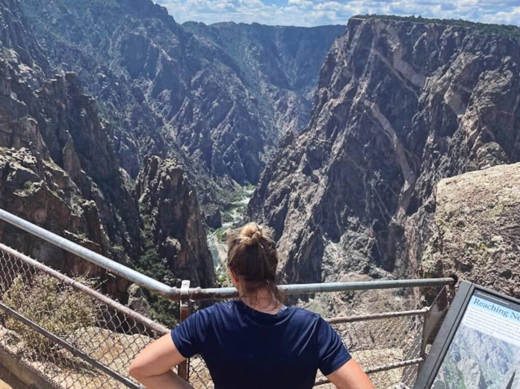 The author, Laura Falin admiring the view at the Painted Wall