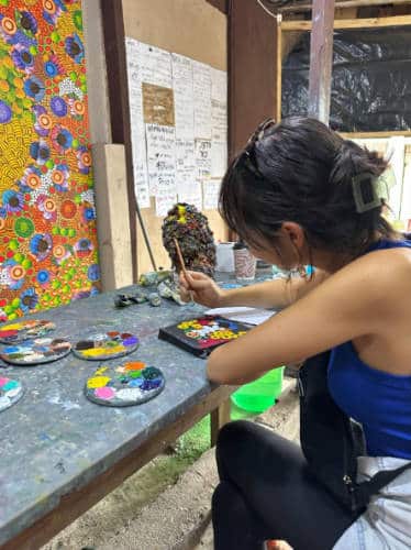 The author, Lea Rose Allbaugh attending a painting class