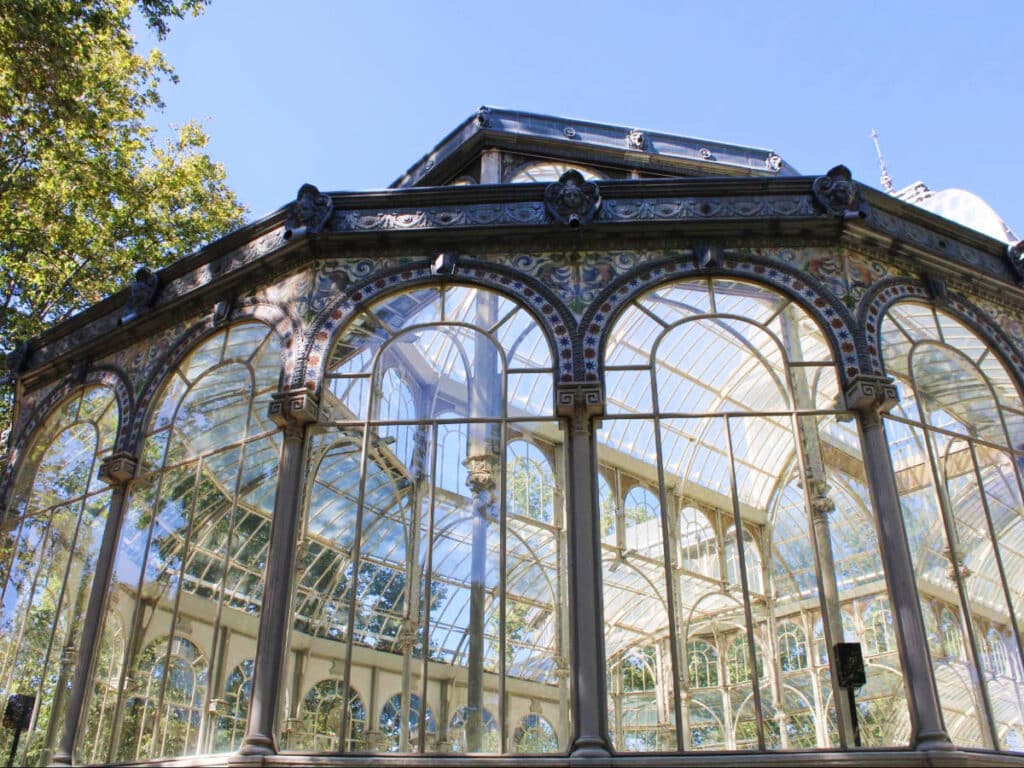 The Palacio de Cristal from the outside in Madrid