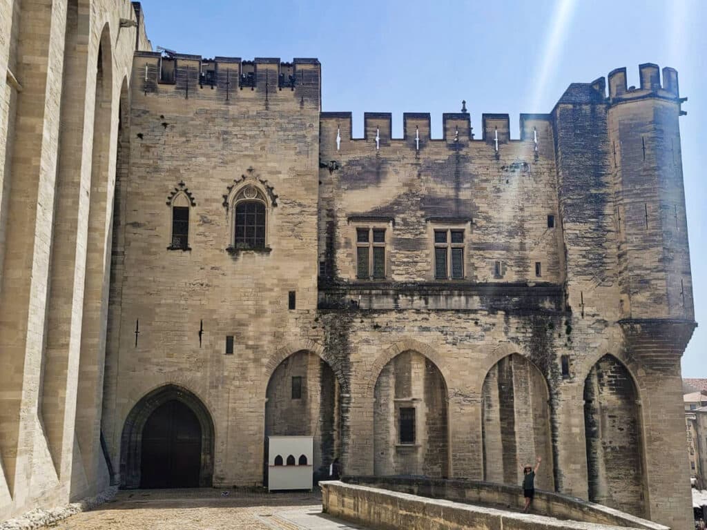 Exterior view of the Palais des Papes in Avignon