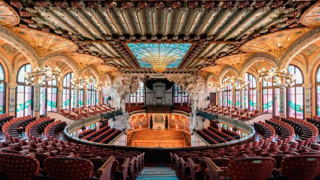 View from the inside of Palau de la Musica Catalana