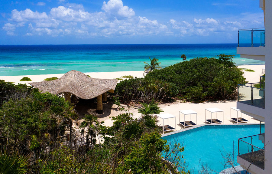 View of the beach in Palmaïa Hotel