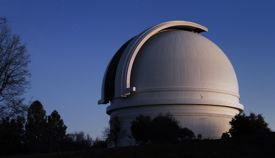 Scenic view of the night sky in Palomar Observatory
