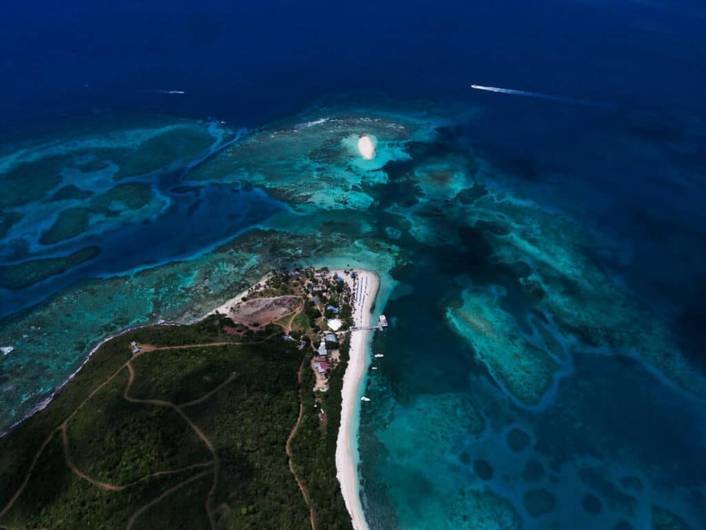 Aerial view of the Palomino Island and Palomino Wall