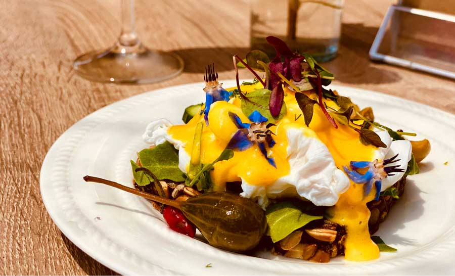 View of a colorful dish from Papille Gustative