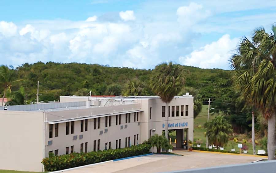 The Parador El Faro building from the outside