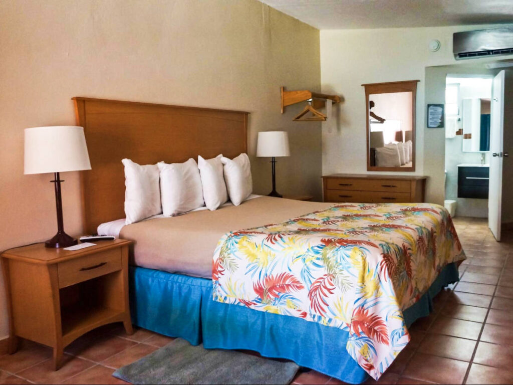 Interior of the bedroom in Parador MaunaCaribe at Maunabo