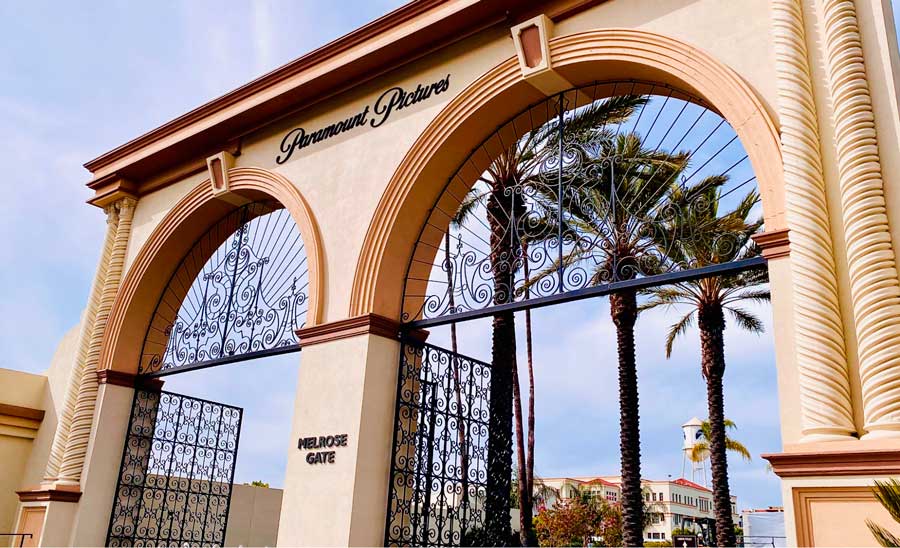 View of the entrance gate to Paramount Pictures Studio