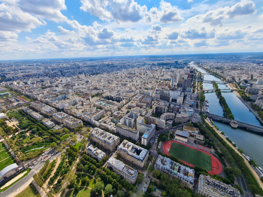 Aerial Cityscape View of Paris from the Summit of the Eiffel Tower