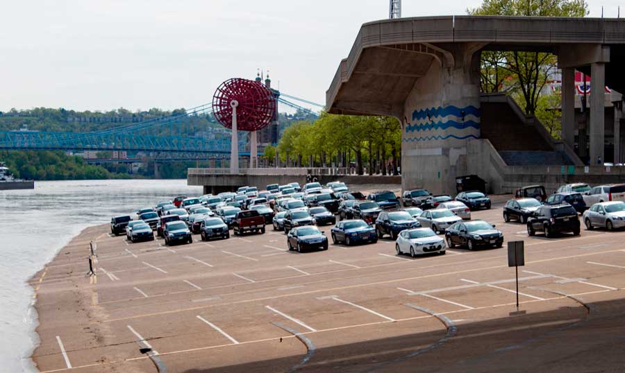 Cars parked in a parking area