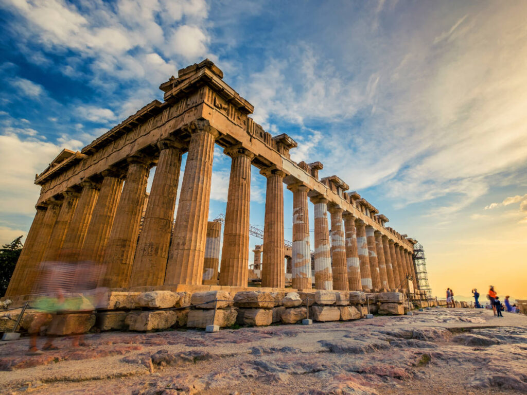Blue sky over the Parthenon in Athens