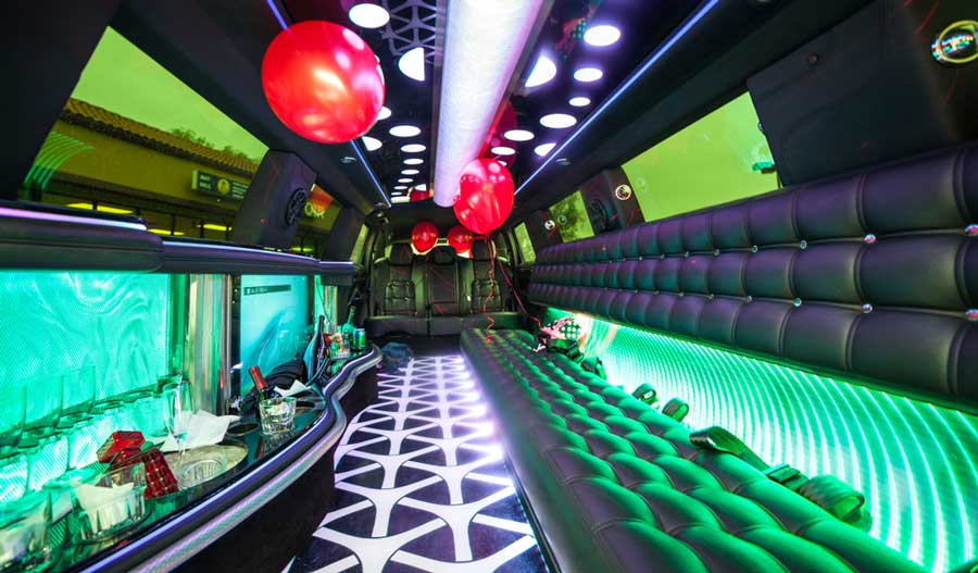 View from the inside of a Party Bus in Las Vegas