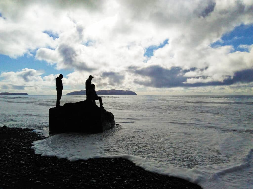 People enjoying their day at the Pasagshak on Kodiak Island